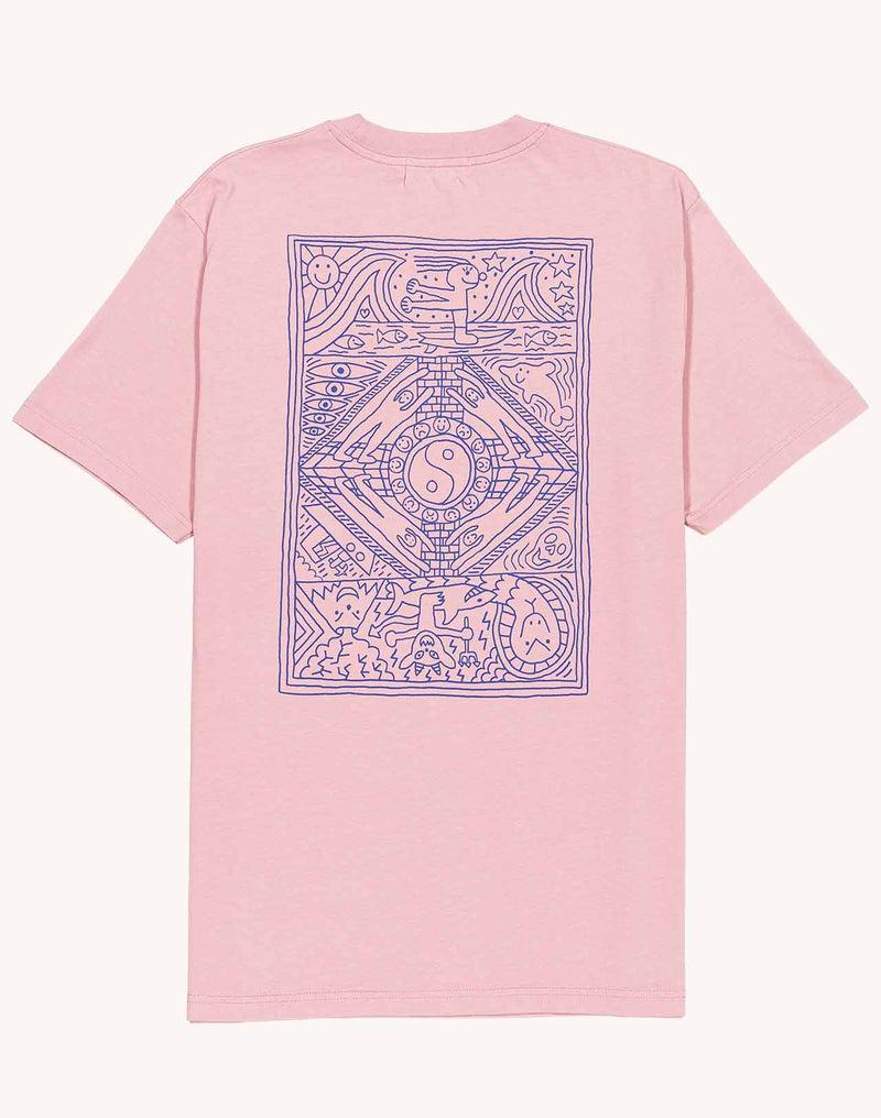 OLOW Taijitu T-Shirt in Rosa-Lila – freigestellte Rückansicht